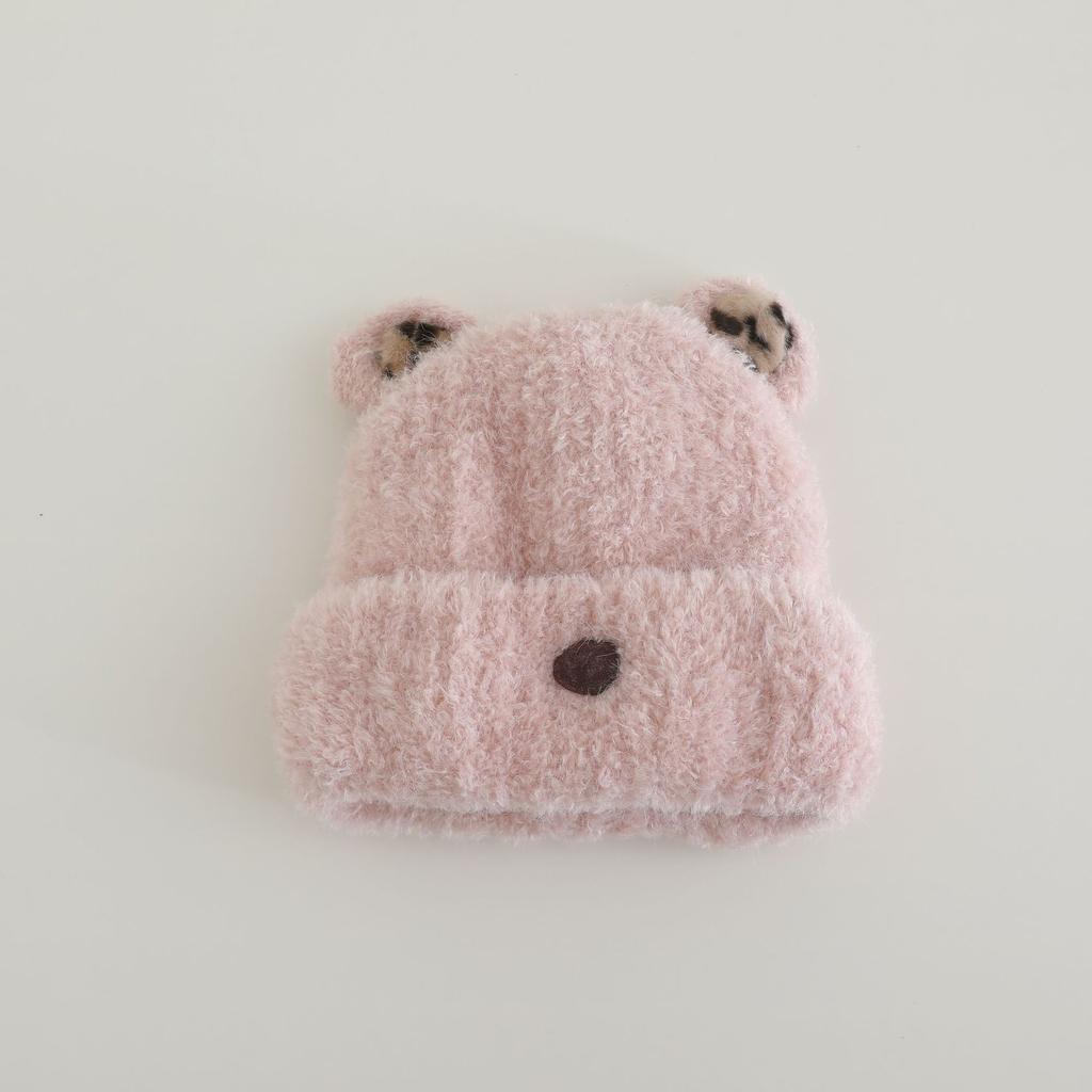 Милая вязаная плюшевая шапка с ушками медведя для женщин, теплая, защищающая уши и подчеркивающая лицо осенью и зимой. Новый осенне-зимний стиль