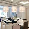 Iron Chandelier With Feather Shade And Led Lighting For Home Living Spaces