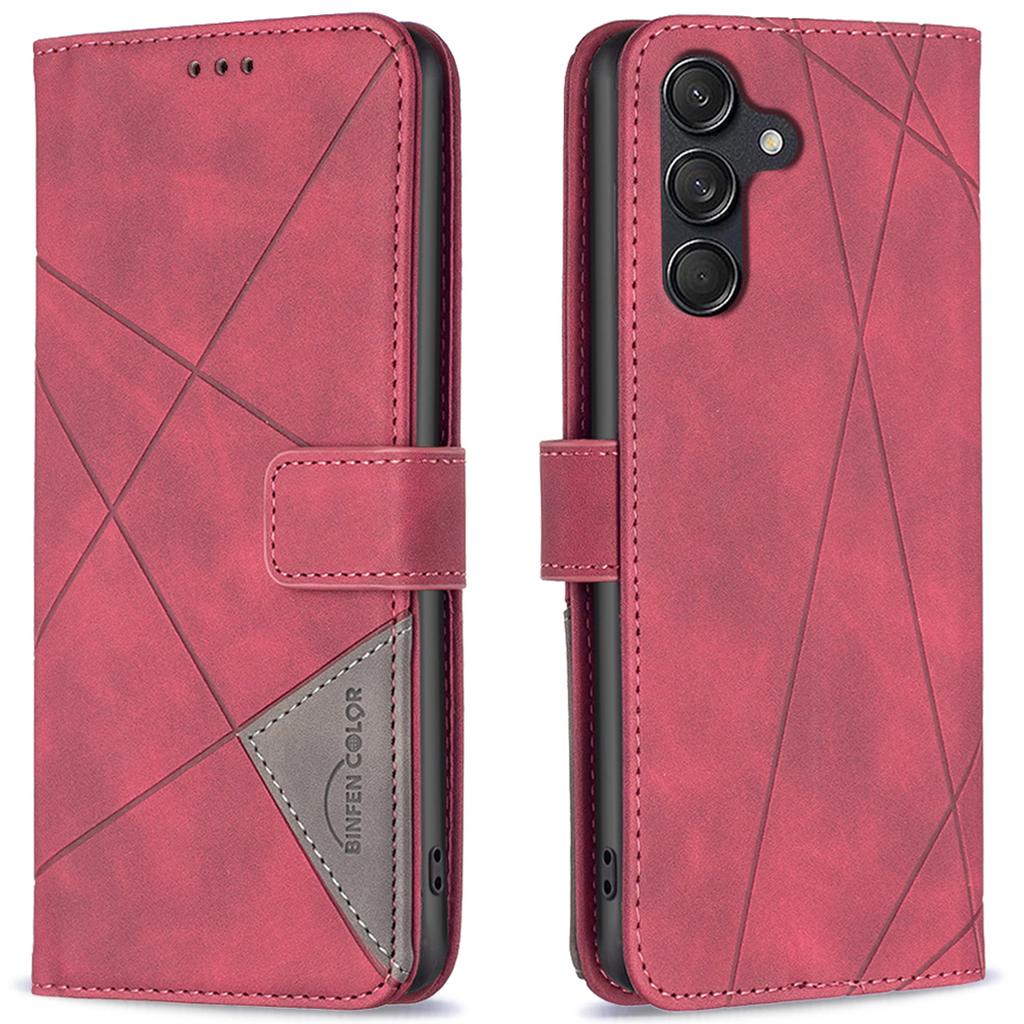 BINFEN COLOR Для Samsung Galaxy M55 5G/C55 5G/F55 5G Чехлы для телефонов Кошелек Подставка Геометрический тисненый кожаный чехол