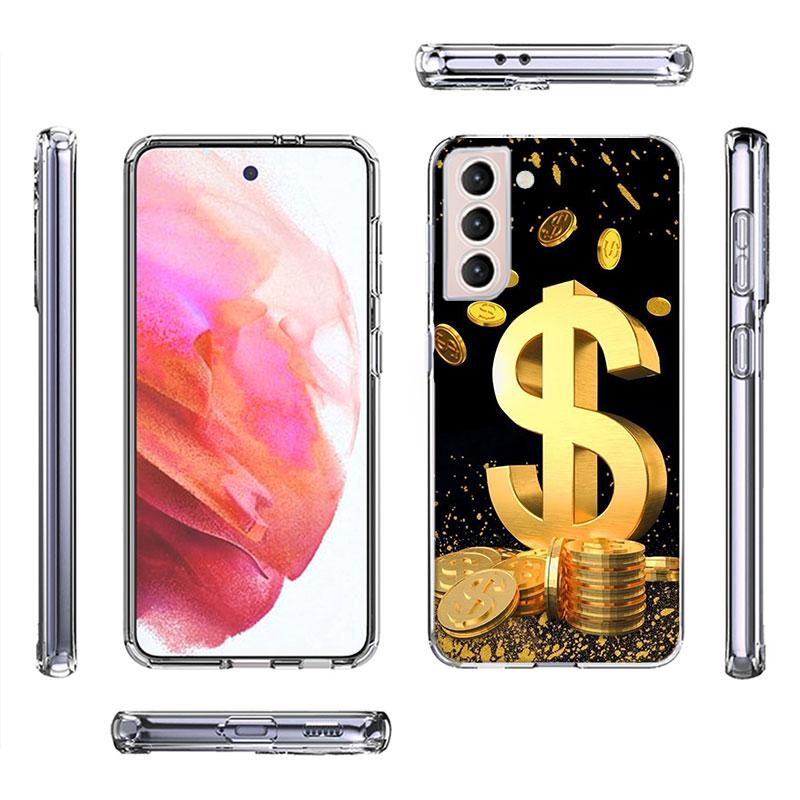 Чехол для телефона 'Мир валюты доллара США' для Samsung Galaxy S25 Edge S24 S23 FE S21 S20 S10 Plus S22 S26 Ultra Прозрачный Чехол