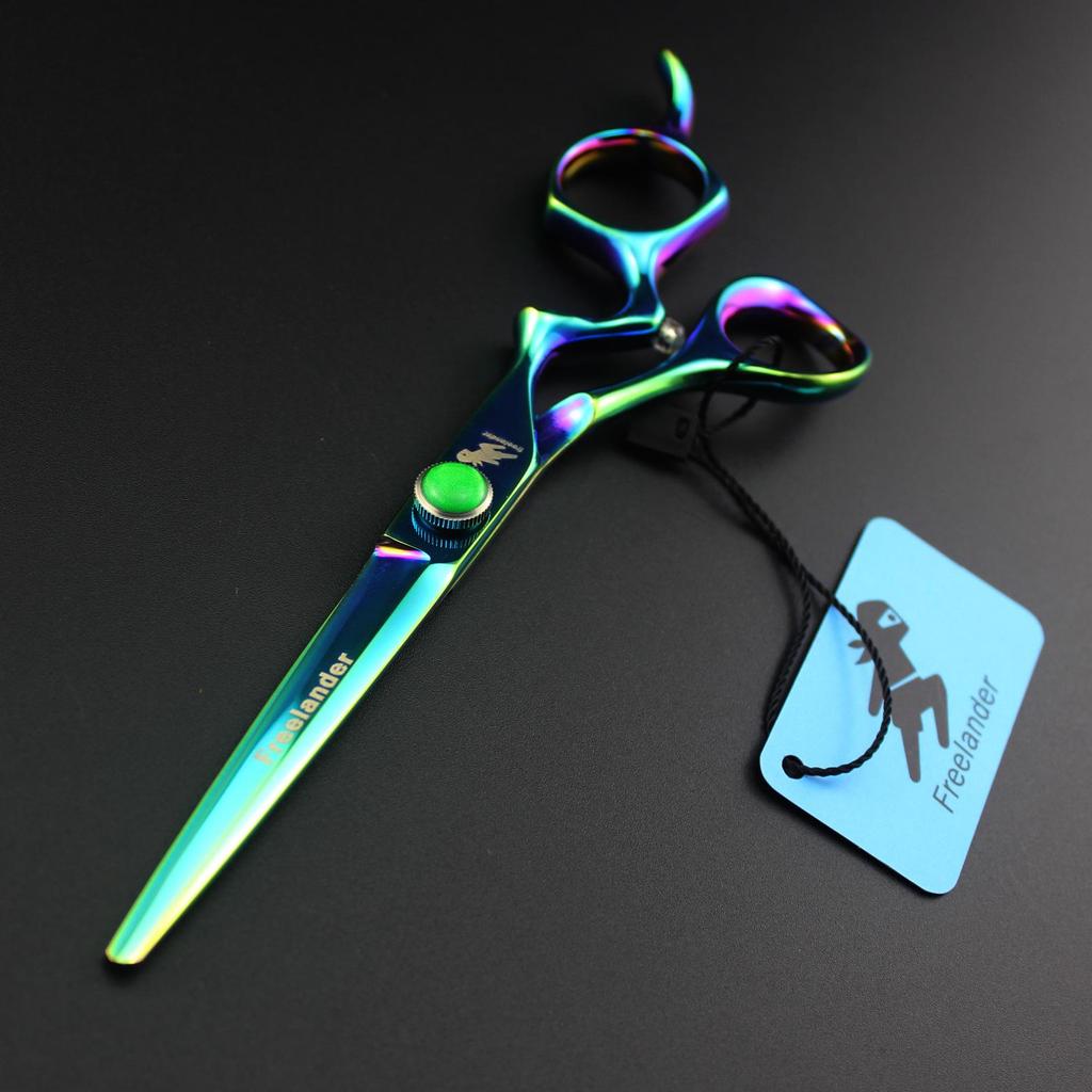 Sangelar 6 дюймов зеленые ножницы для волос с изогнутой ручкой профессиональные парикмахерские ножницы парикмахерские ножницы для стрижки волос