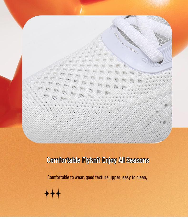 Женские осенние кроссовки Flyknit на толстой подошве, повседневные, для бега - Дышащая сетка, Большой размер, Удобные спортивные кроссовки для мамы