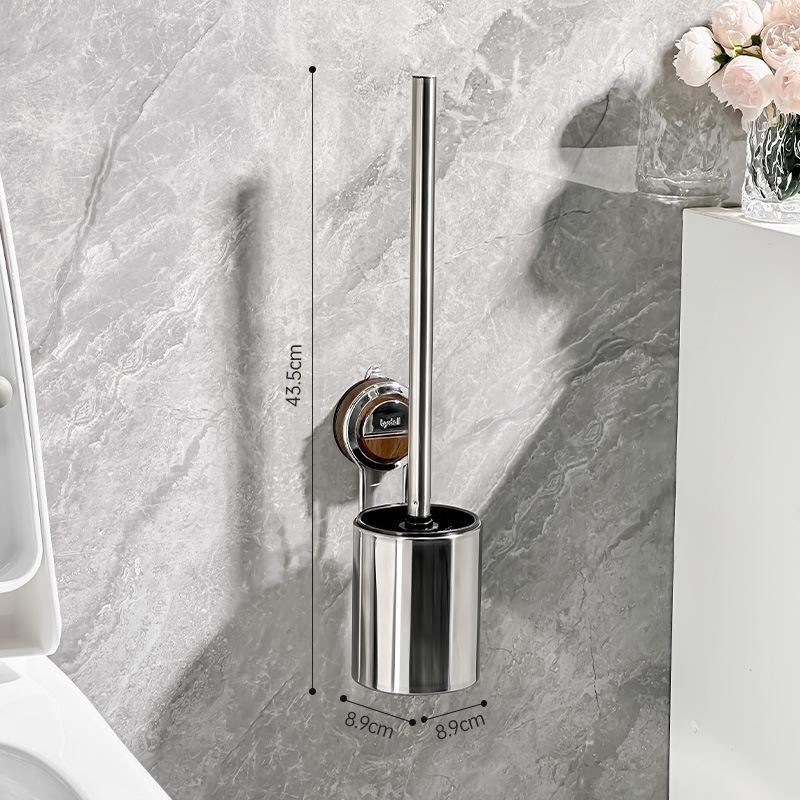 Туалетная щетка из нержавеющей стали на присоске, настенный инструмент для ванной комнаты, специально разработанный для чистки туалета без мертвых зон