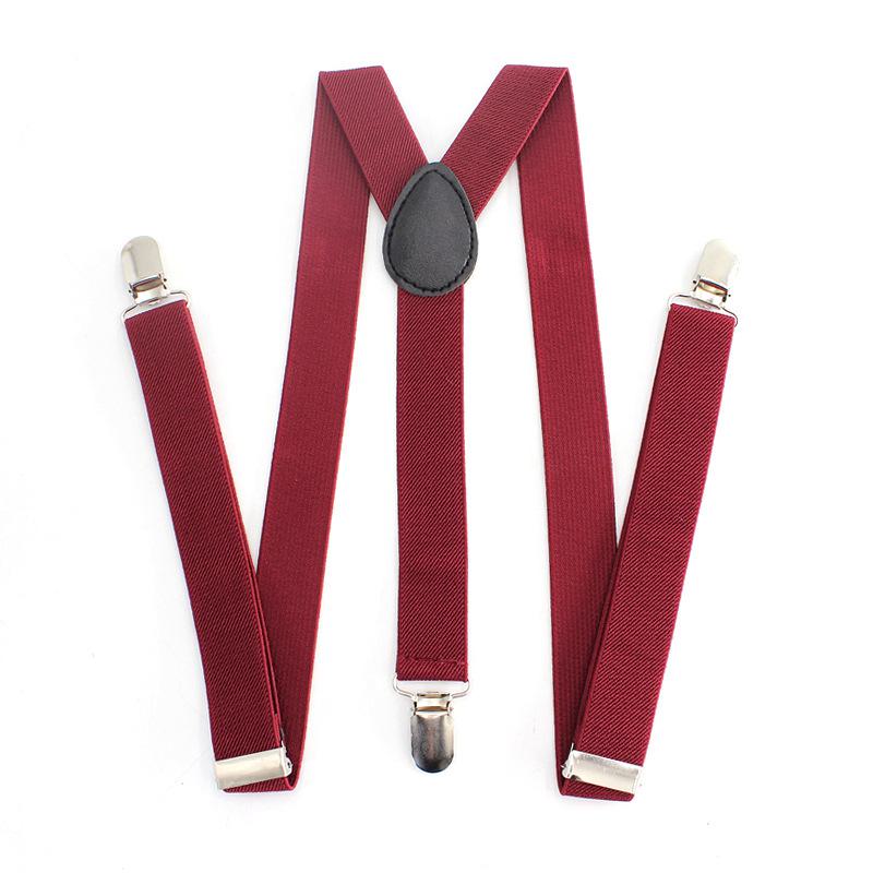 Adjustable Unisex Suspenders Clips for Trousers and Suit Pants, Elastic Webbing, Multi-Color Options