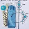 4Pcs/Set Frozen Elsa Rhinestone Crown Wand Hairpiece Gloves Dress Up Accessories