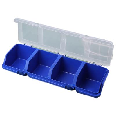 M-Modern-Parts Ящик для хранения Пластиковый органайзер для винтов с 4 отделениями Контейнер для инструментов с крышкой Кейс для хранения с дисплеем
