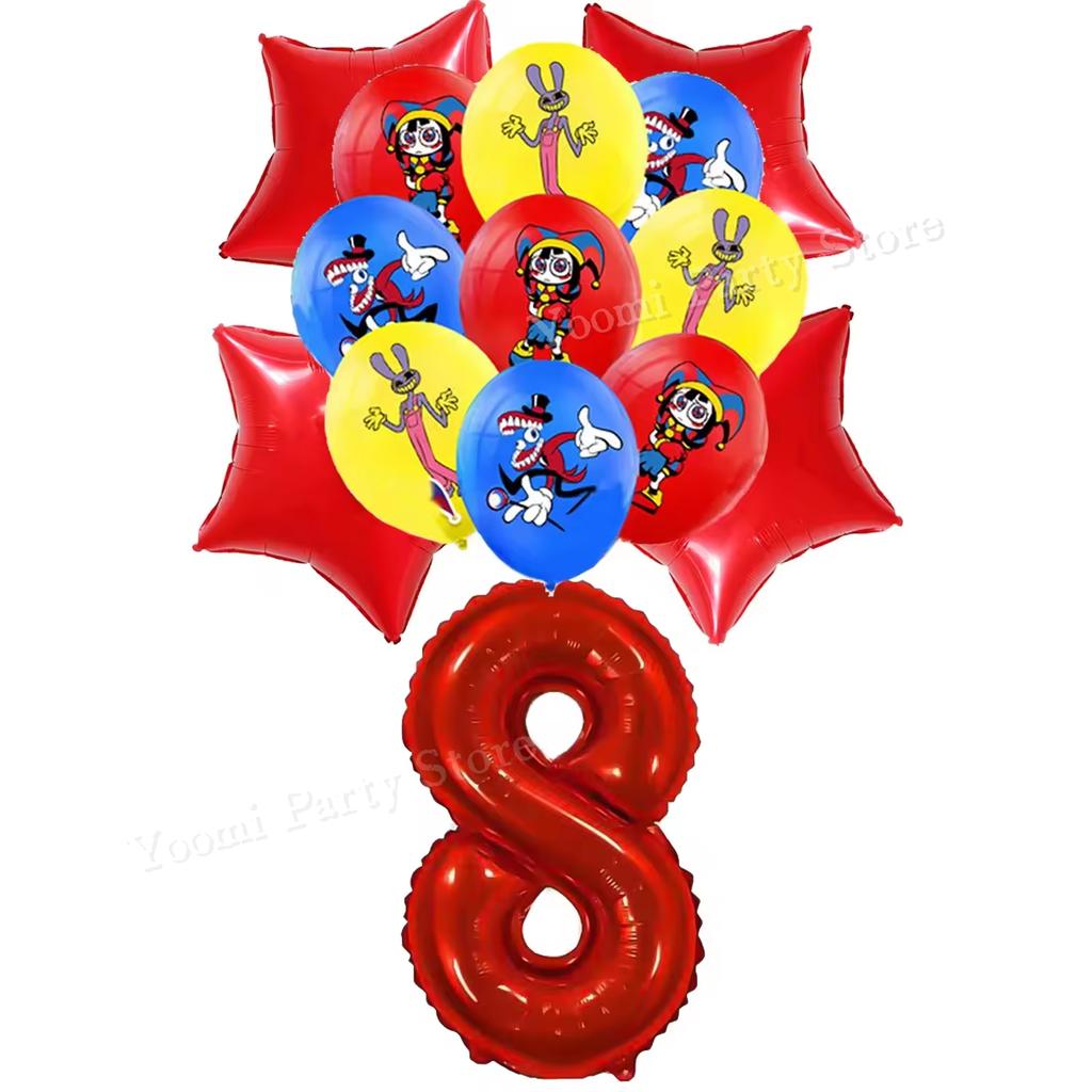 Amazing Tableware Birthday Party Decoration Digitaled Circus Balloon Banner Cake Topper Party Supplies Baby Shower decor gifts