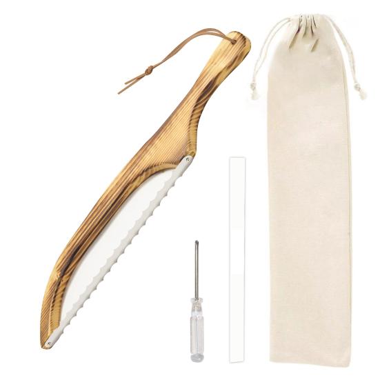 Деревянная пила для резки хлеба с отверткой, крышка резака, самодельная хлеборезка на закваске, тостовый багет, зубчатые режущие инструменты, кухонные гаджеты