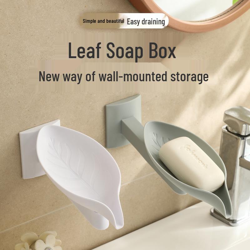 Настенная мыльница в форме листа без перфорации - Ненакапливающая, дренажная конструкция для ванной и прачечной