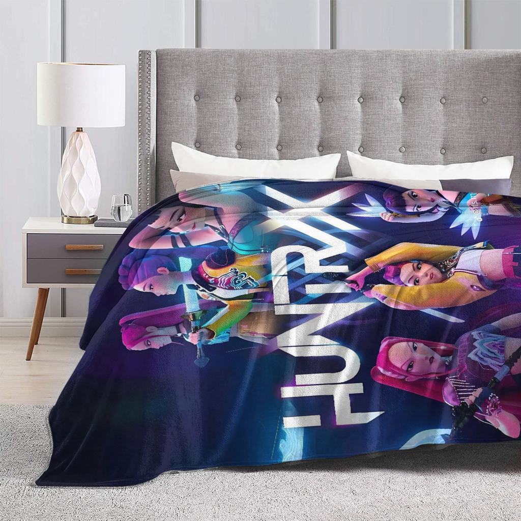 KPop Demon Hunters Plush Blanket Child Flannel Throw Blanket For Couch Bed Soft Warm Design Quality Bedspread Gift Idea