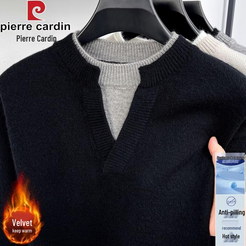 Pierre Cardin Men's V-Neck Solid Knit Sweater