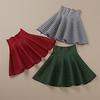 Women High Waist Knitting Woolen Skirt Ladies Slim Elastic Pleated Flared Skirts