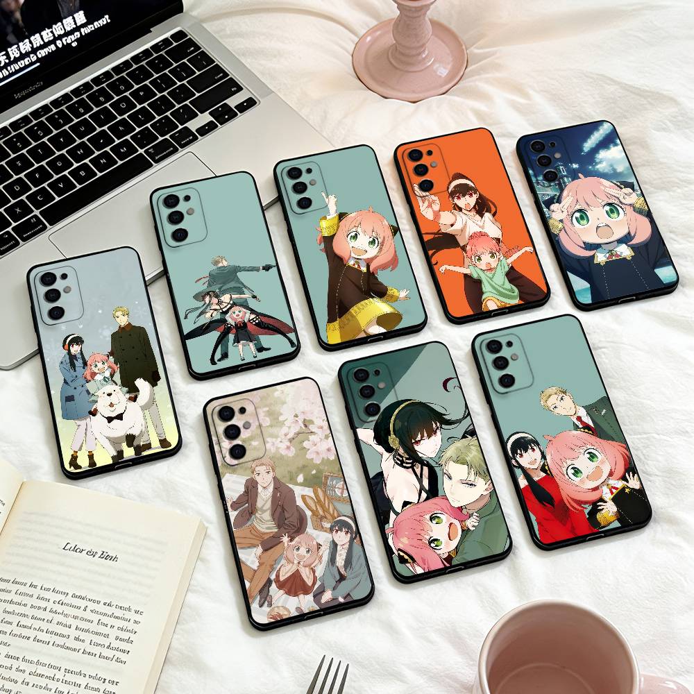 Чехол для телефона Аниме S-Spy X F-Family для Samsung S25,24,23,22,30,21,10,9,Ultra,Plus,Lite,FE,4,5 G Мягкий черный чехол