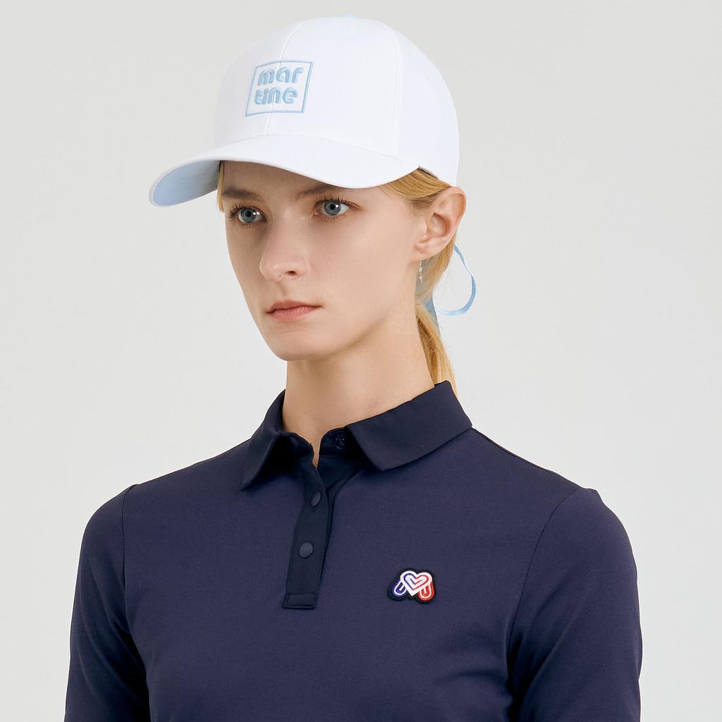 MARTINE GOLF Кепка для гольфа с лентой и точками_Белый
