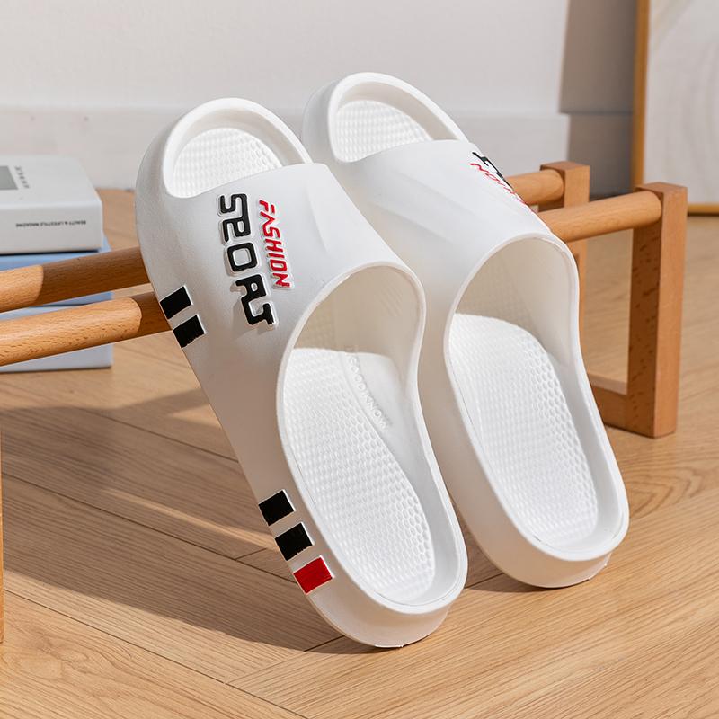 Мужские летние тапочки для дома, мягкая подошва, нескользящая, спортивный стиль, пляжные сандалии для ванной, удобная домашняя обувь для пары