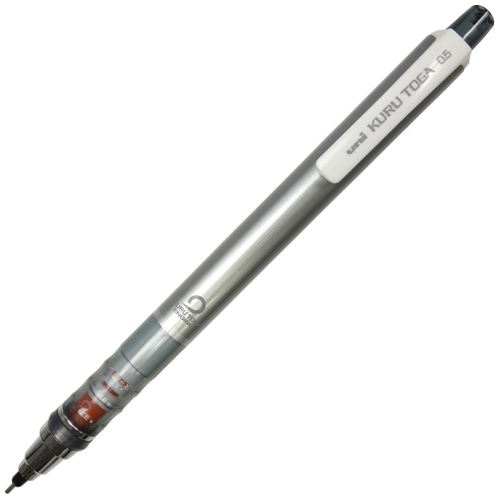 Механический карандаш Mitsubishi Pencil Kuru Toga 0.5 Автоматическое вращение стержня Серебристый M54501P.26