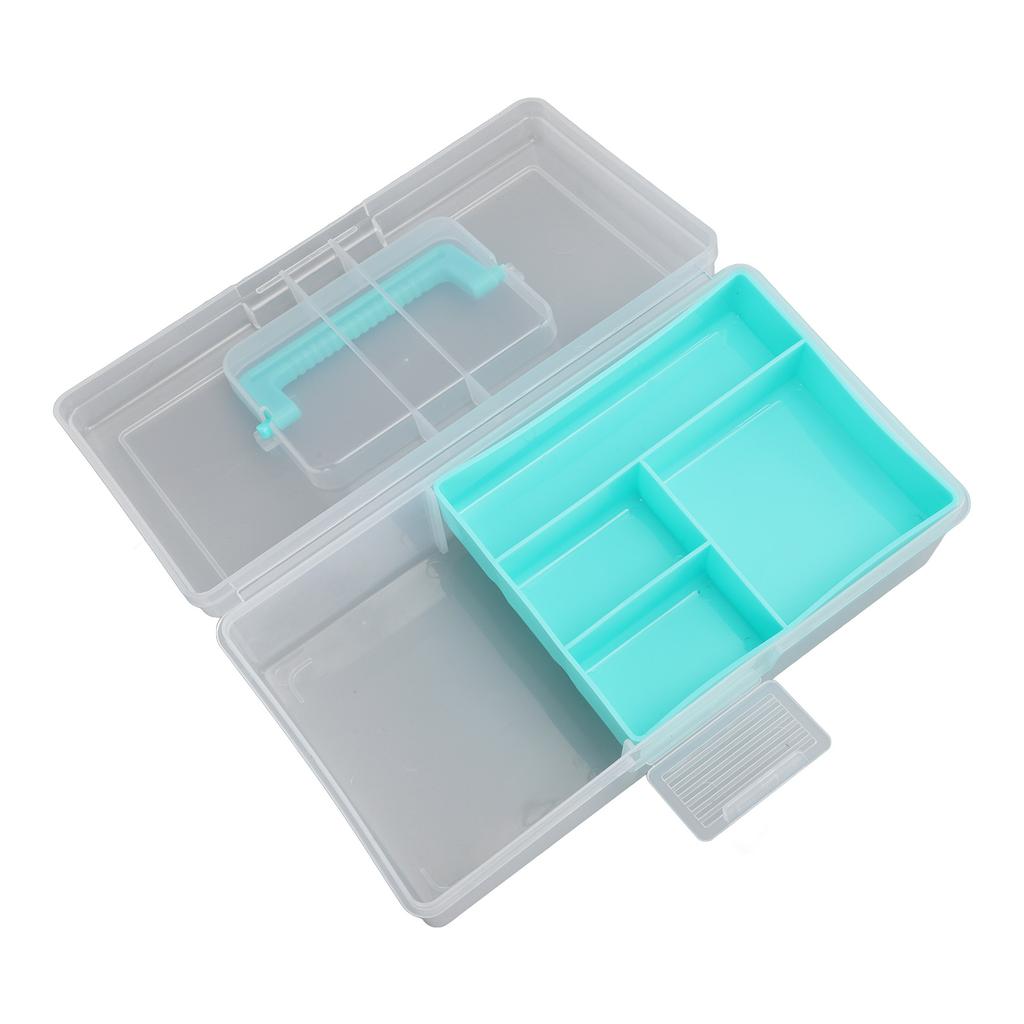 Fishing Bait Box Plastic Lure Case Double Sided Clear with Buckle Comfortable Handle Fishing Tackle for Outdoor Jigs