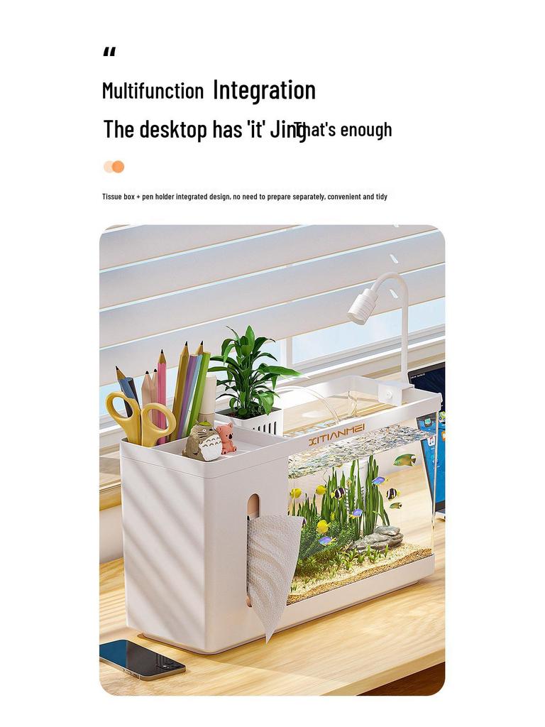 Многофункциональный Экологический Аквариум: Креативный настольный аквариум-салфетница для ландшафтного дизайна гостиной