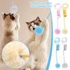 Spring Plush Ball Hanging Door Cat Teaser Toy Elastic Bite-resistant Interactive Hanging Cat Teaser