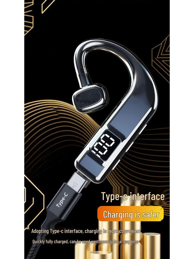 Wireless Bluetooth Earphones D56 with Digital Display and Ear-hook, Long Battery Life, In-ear & Universal Fit