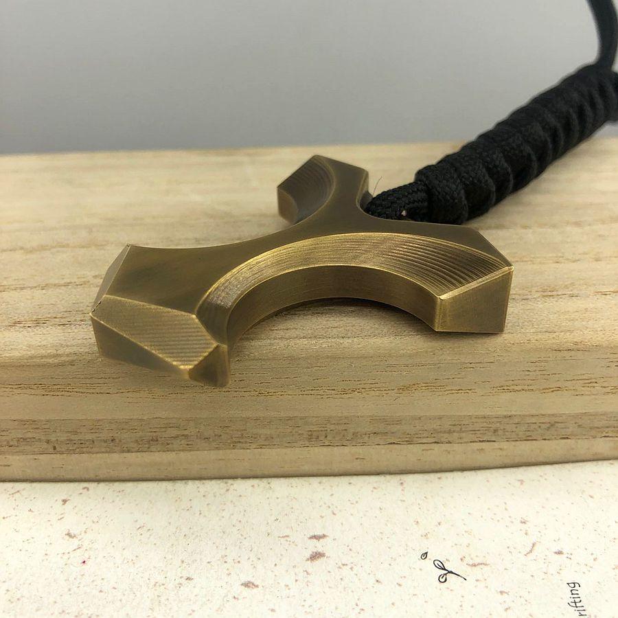 1 шт. Латунный уличный EDC тактический инструмент Многофункциональный мужской кулон-подвеска Брелок Партнер Аварийный стеклобой