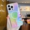 Роскошный Лазерный Градиентный Чехол с Беспроводной Зарядкой MagSafe для iPhone 16 15 14 Plus Mini 11 Pro X XR XS Max Жесткий Прозрачный Чехол