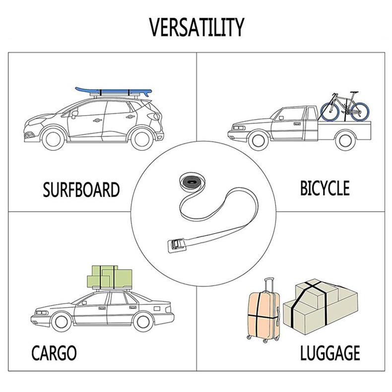 2Pcs 250kg Car Roof Rack Kayak Cam Buckle Lashing Strap Luggage Strap Polyester Quick Release Lashing With Buckle