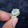 Пренит Драгоценный камень Ручной работы 925 Стерлинговое серебро Ювелирное кольцо Размер 6 ММ-3431