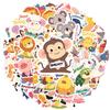 35pcs Cartoon Cute Characters Stickers Playful Animals Teacher Reward Stickers Animal Stickers For DIY Phone Guitar Laptop