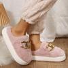 Winter Faux Suede Cotton Slippers for Women's Winter Warm Comfortable Winter Sandals Plush Ladies  Home Slippers