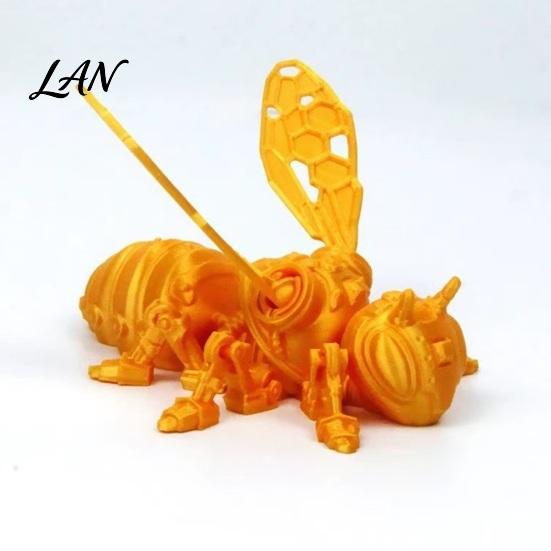 Movable Bee Model 3D Printed Cyberpunk Figurine, Joints Mechanical Hornet Ornament, Articulated Wasp Toy Fidget Toy, Stress Relief Insect Desk