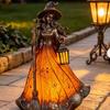 Scary Broomstick Witch Statues Standing Design Resin Night Light  Bedroom Decoration