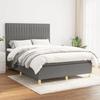 3142490 vidaXL Divan Bed with Mattress Dark Grey 140x190cm Fabric