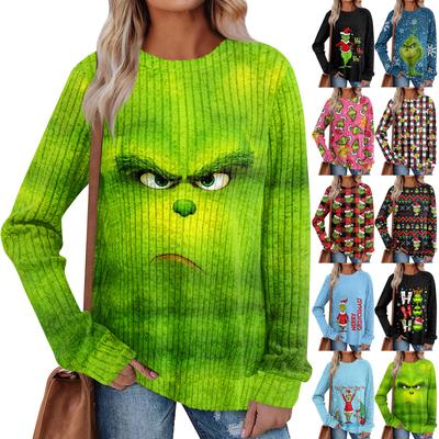 Женский принт Легкий Топ с круглым вырезом из матового хлопка