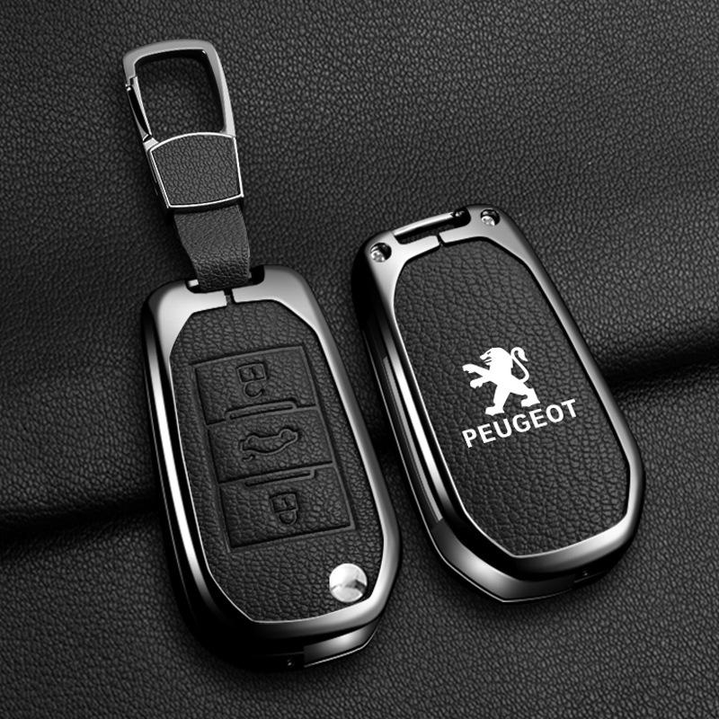 Роскошный чехол для ключа автомобиля Peugeot для 5008, 308, 408, 508, 3008, 2008, 4008 - Алюминиевый корпус с пряжкой