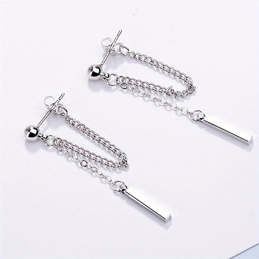 Minimalist Style Long Chain Dangle Earrings Simple Stud Earrings Perfect Ear Jewelry Accessories For Women Daily Casual Decor