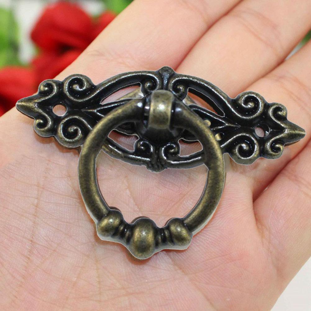 Cabinet Retro Handle Door Antique Alloy Handle Drawer Pull Ring Wood Case Handle Hanging Ring For Home Furniture DIY Decoraction