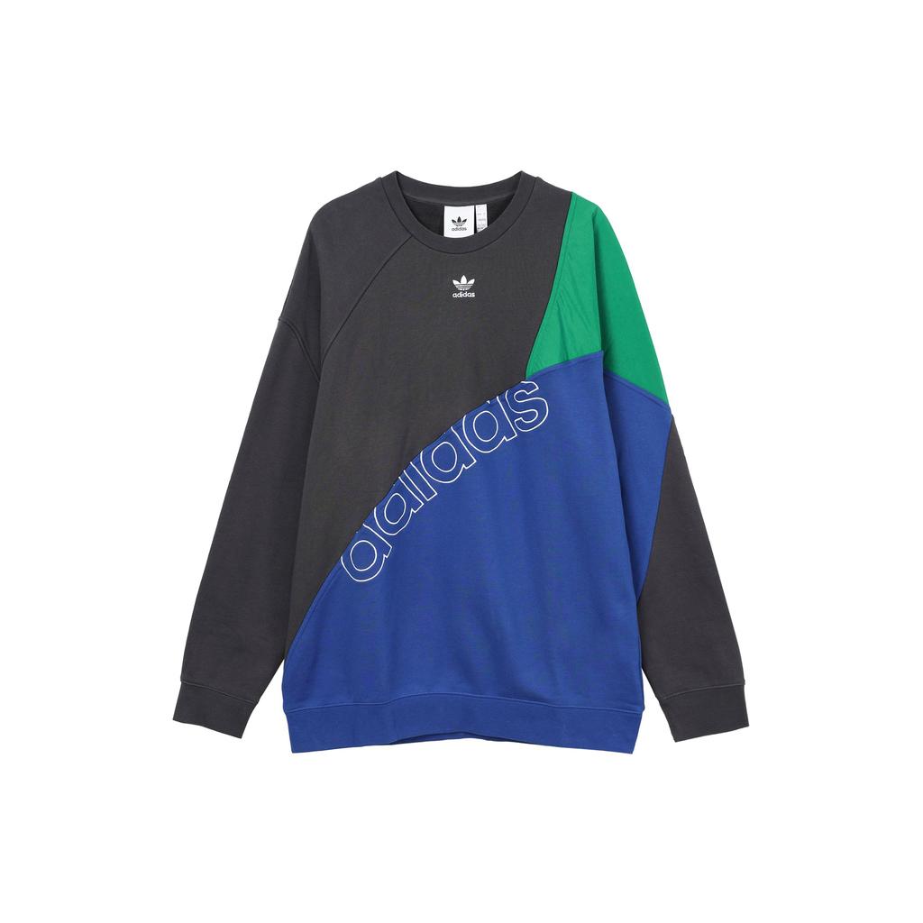 Adidas Originals Trefoil Colorblock Logo Print Crew Neck Sweatshirt Men Tops HF5944