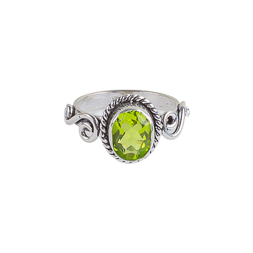 Хризолит Драгоценный Камень 925 Стерлинговое Серебро Ювелирные Изделия Ручной Работы Кольцо в Стиле Бохо для Женщин Подарок RR-14-4