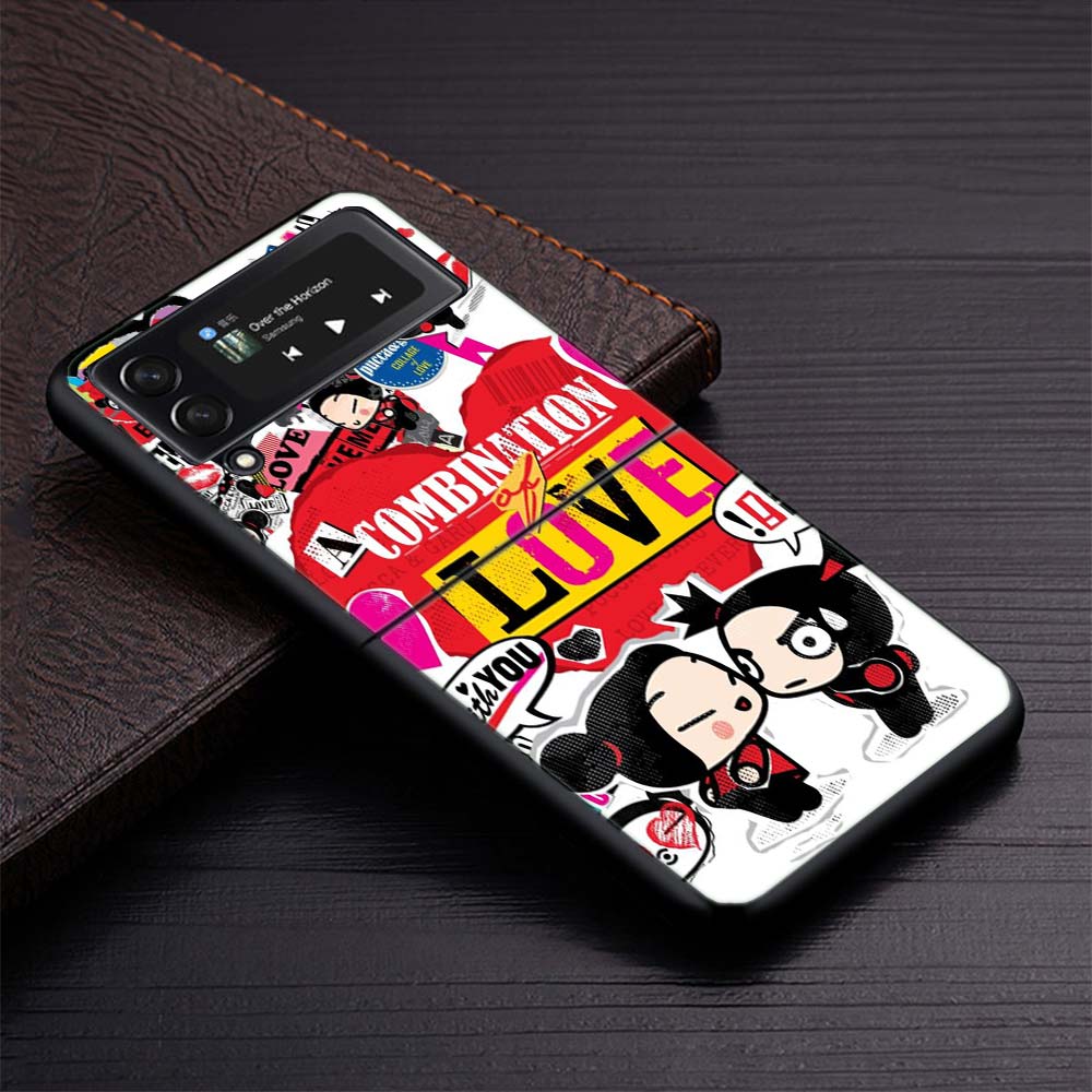 Милый мультяшный чехол Pucca Garu для телефона Samsung Z Flip3 Flip4 Flip5 5G zFlip 4 5 Чехол-ракушка для мобильного телефона Caso Fundas