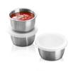 1/6 шт. Контейнеры для заправки салата 40 мл, стаканчик для соуса из нержавеющей стали, многоразовый, герметичный