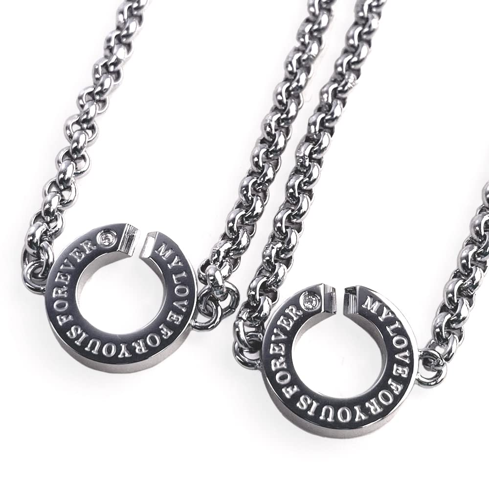 Две пары браслетов на щиколотку с плюшевым мишкой из хирургической нержавеющей стали, могут быть и парный аксессуар с бриллиантами [Close Me] Медведь, сталь, гравировка, мужской женский комплект,