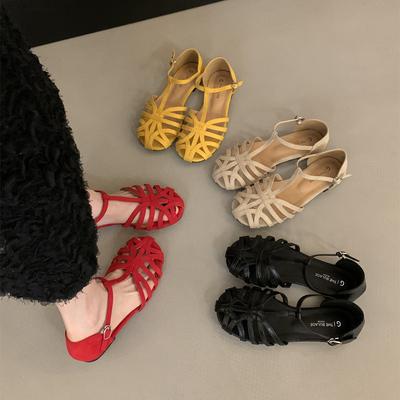 Мода Bailamos Летний Бренд Женские Сандалии Мягкий Плоский Каблук Платье Слингбэки Мода Узкая Полоска Женские Сандалии с Закрытым Носком Обувь Mujer