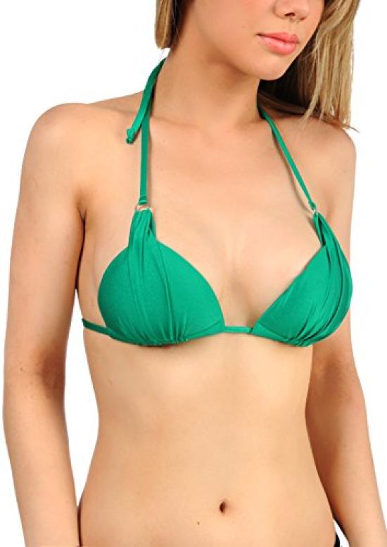 Пляжная одежда Топ купальника с драпировкой и подкладкой Продается отдельно Размер бикини Зеленый [Sanas] (P (Японский S), (SG) глянцевый)