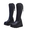 New V-port High Tube Wedge Heel Boots Women's High Boots Thick Sole 8cm~ 10cm Knight Boots