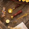 Wax Seal Stamp Kit Vintage Reindeer Gift Box Wax Furnace Seal Round Wax Set Wooden Handle Wax Seal Kit