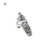Nail Ring Adjustable Rhinestone Embedded Fashion Jewelry Nail Protection Crown Bowknot Flower Opening Ring for Party
