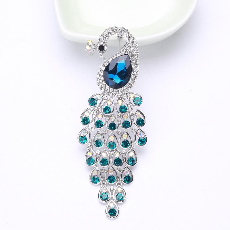 Антибликовая булавка для корсажа, высококачественная брошь в виде павлина со стразами, аксессуары для одежды в стиле ретро