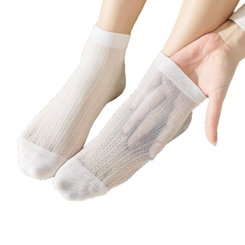 Women's Summer Thin Ice Silk Breathable Mesh Ballet Style Boneless Tube Socks