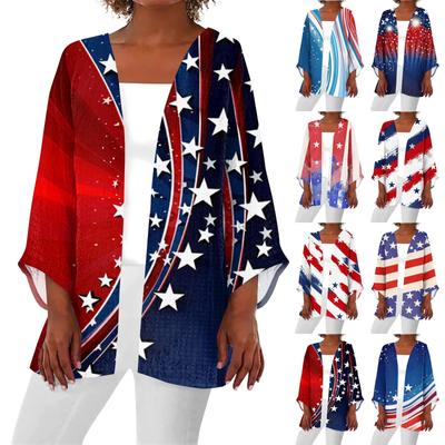 Женская повседневная модная легкая куртка средней длины с принтом, кардиган